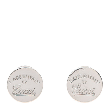 Gucci Sterling Silver Made in Italy Round Stud Earrings 1 of 4