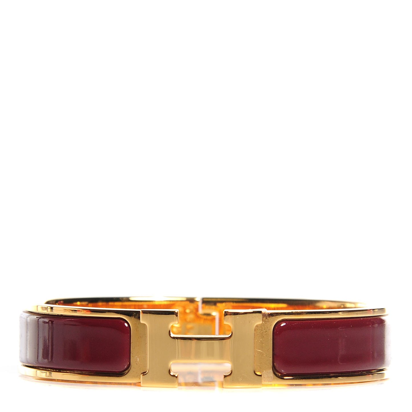 Enamel Narrow Clic Clac H Bracelet PM Burgundy