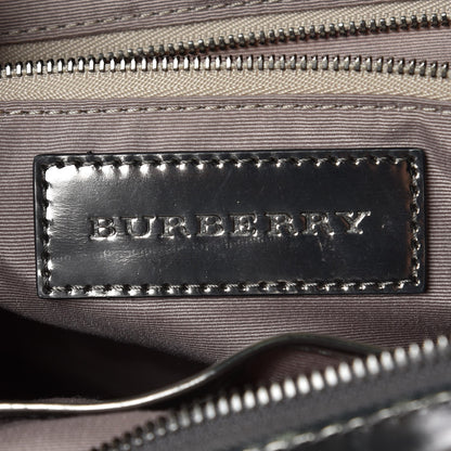 Burberry Patent Supernova Check Ashmore Tote Dark Nickel 6 of 9