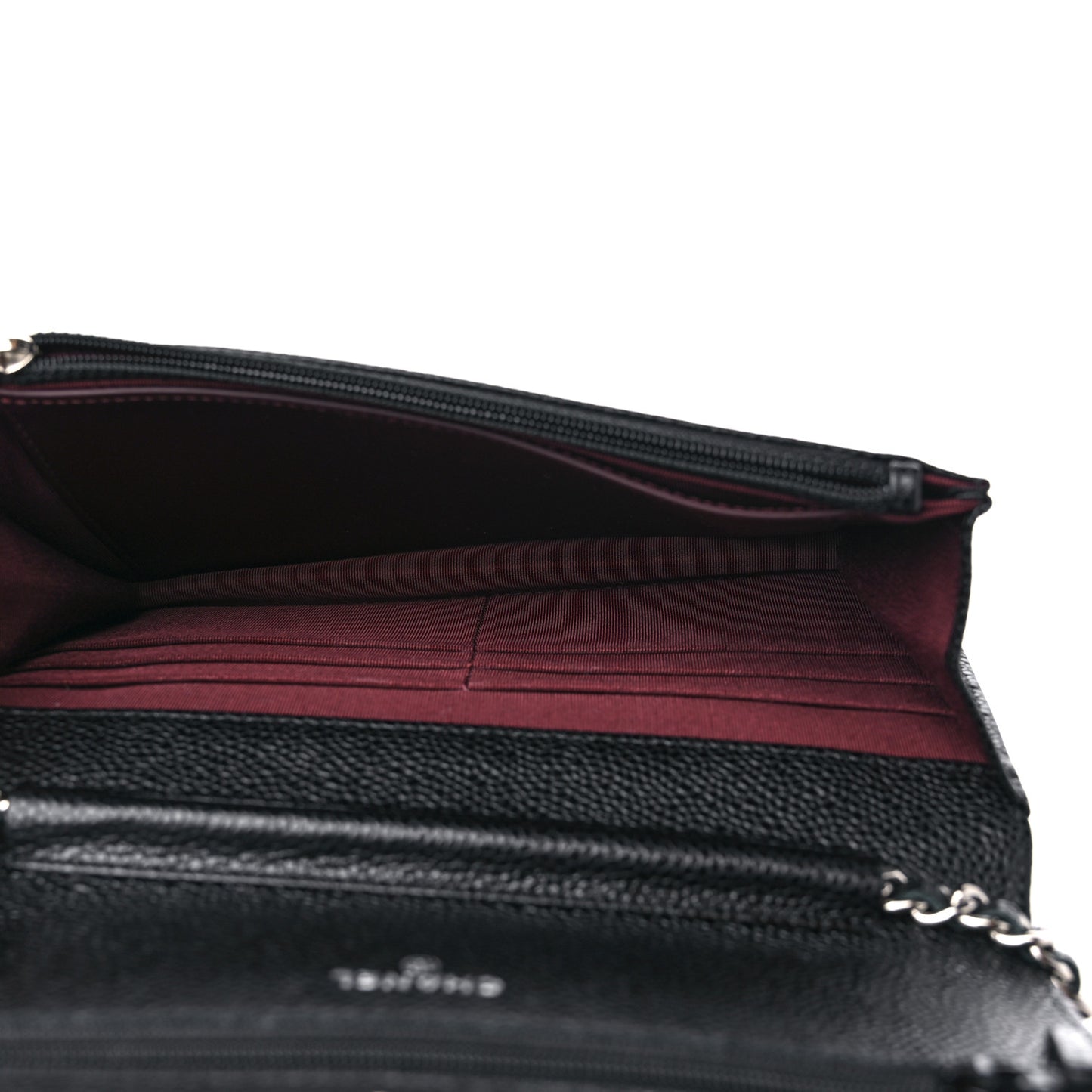 Caviar Quilted Wallet on Chain WOC Black