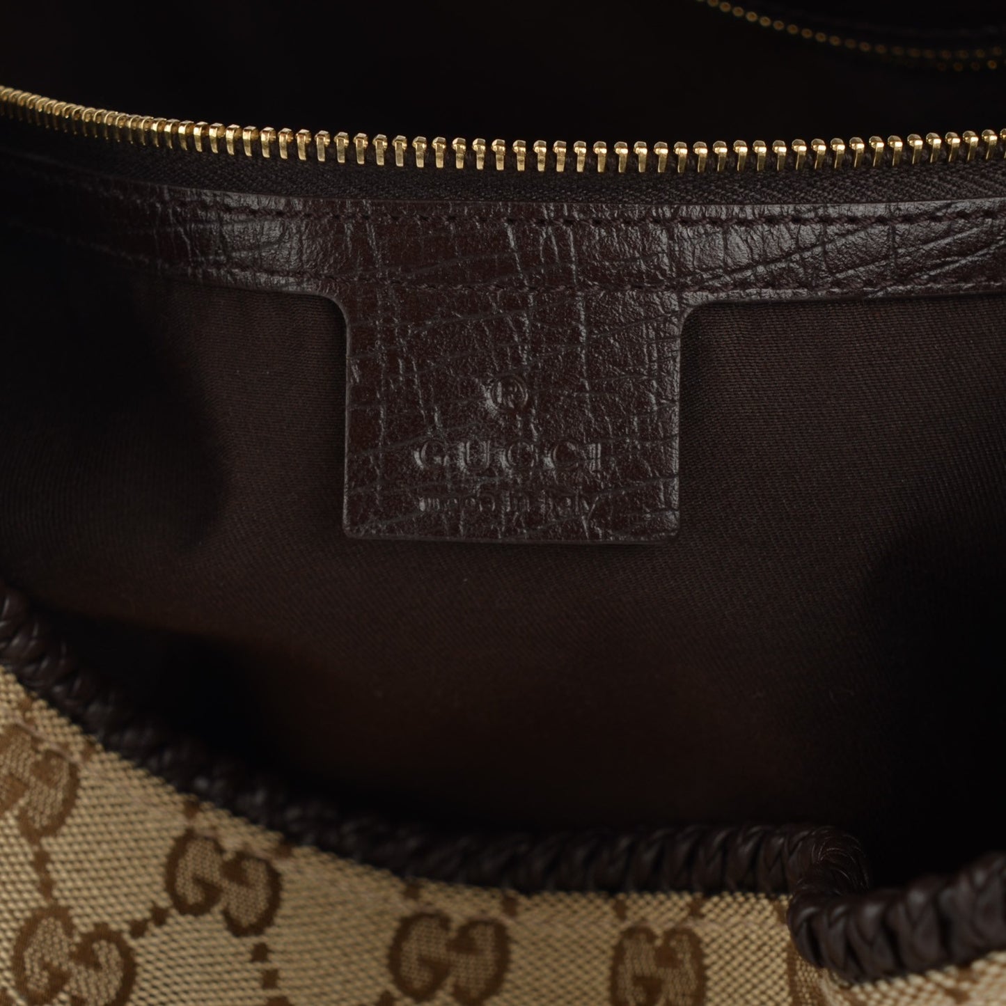Monogram Large Horsebit Chain Hobo Dark Brown