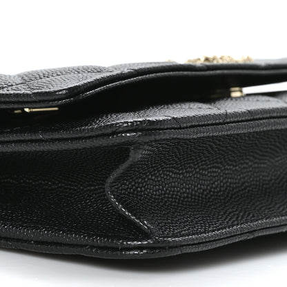 Chanel Caviar Quilted Perforated Metal CC Wallet On Chain WOC Black 8 of 9