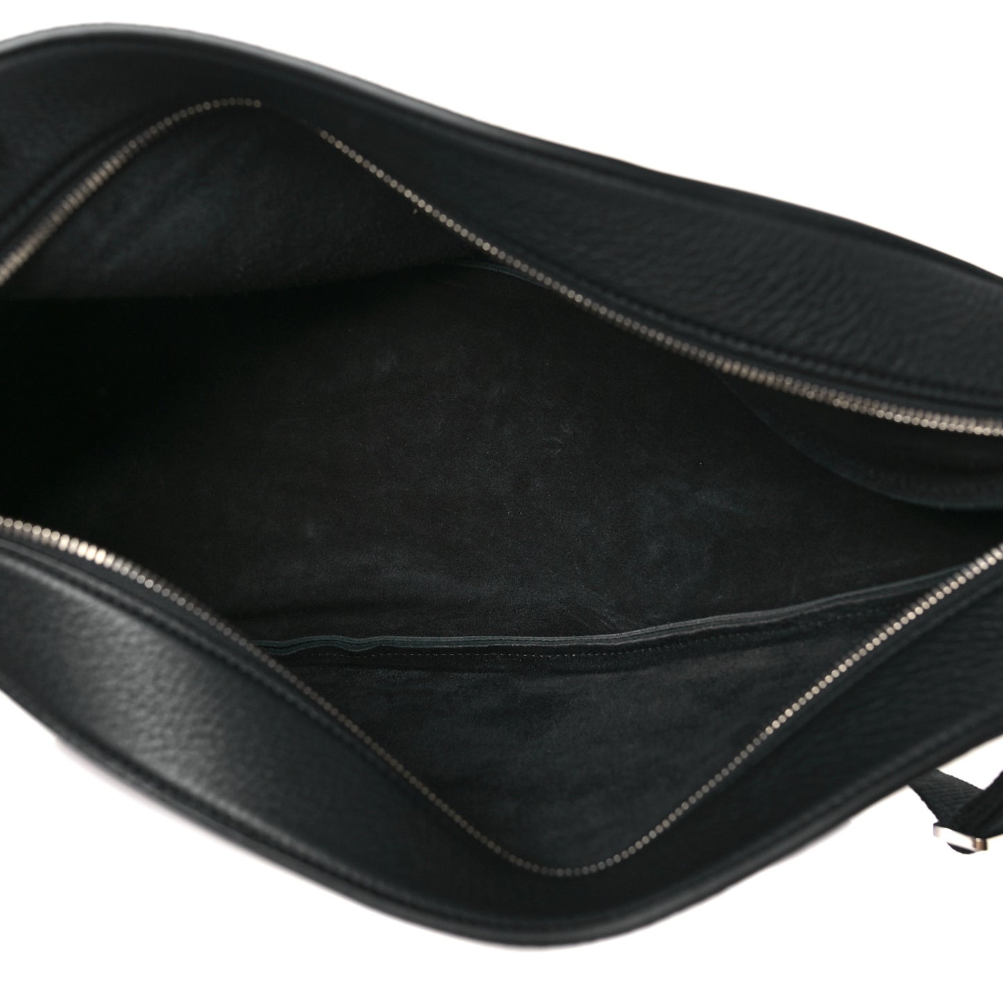 Grained Calfskin Large Slouchy Banana Bag Black