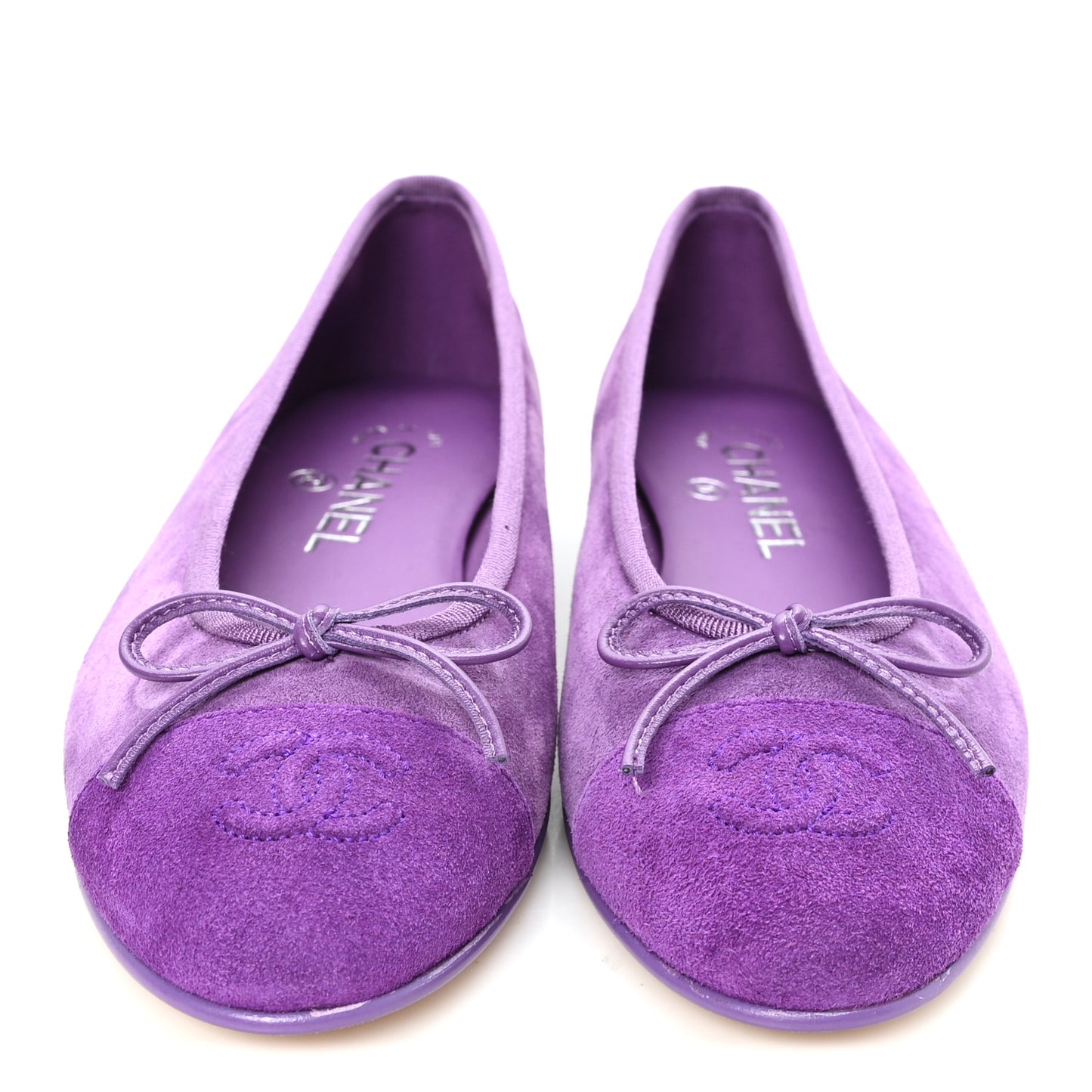 Suede Cap Toe CC Ballerina Flats 36 Purple Dark Purple