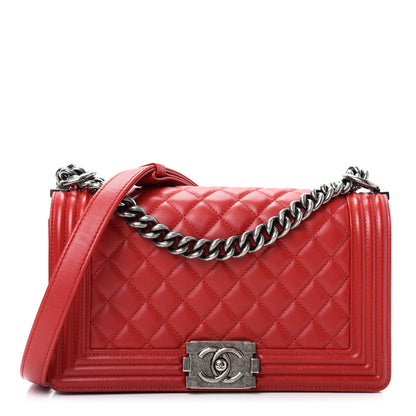 Chanel Lambskin Quilted Medium Boy Flap Red 1 of 15