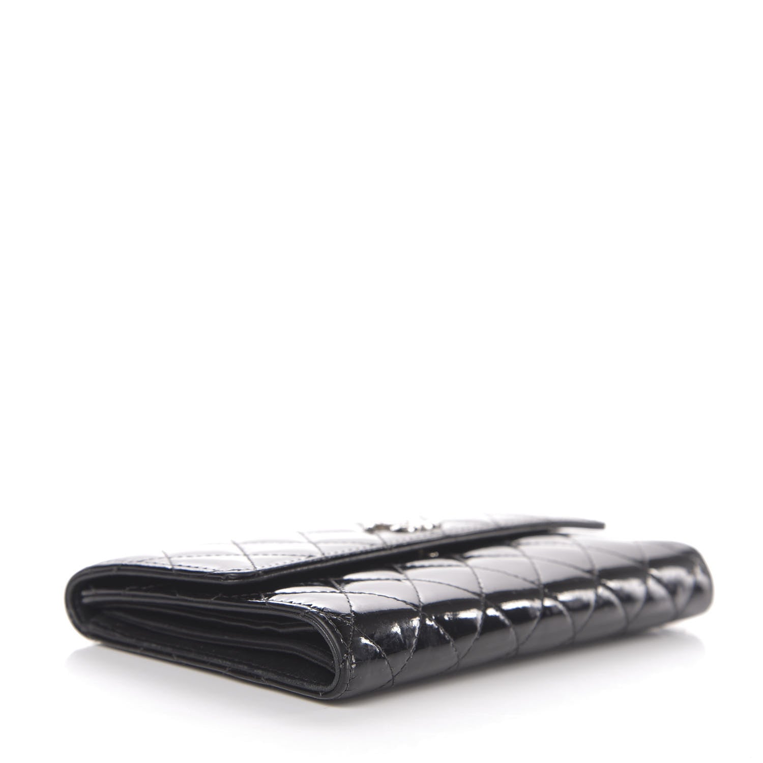 Chanel Patent Quilted Large Brilliant Flap Wallet Black 4 of 11