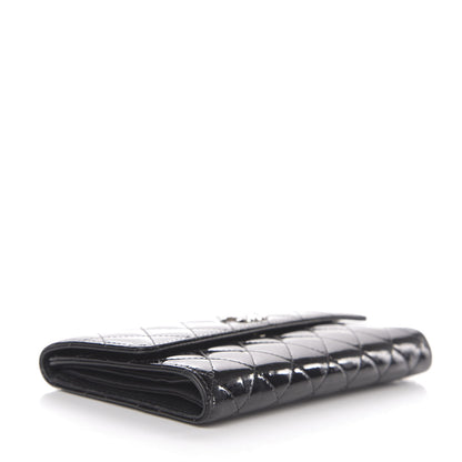 Chanel Patent Quilted Large Brilliant Flap Wallet Black 4 of 11