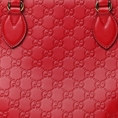 Gucci Guccissima Small Zippered Bucket Tote Hibiscus Red 8 of 11