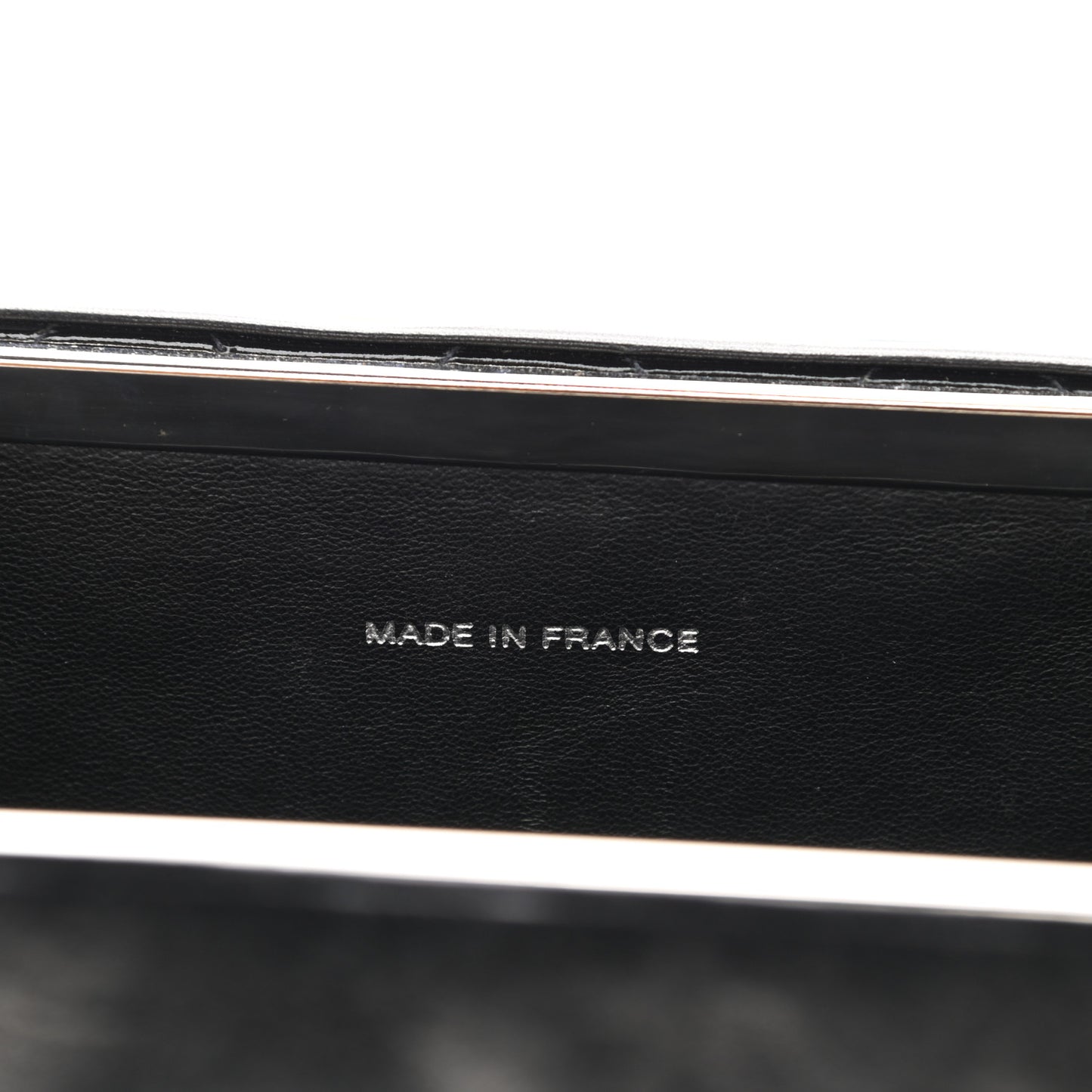 Patent Quilted Vanity Clutch Black