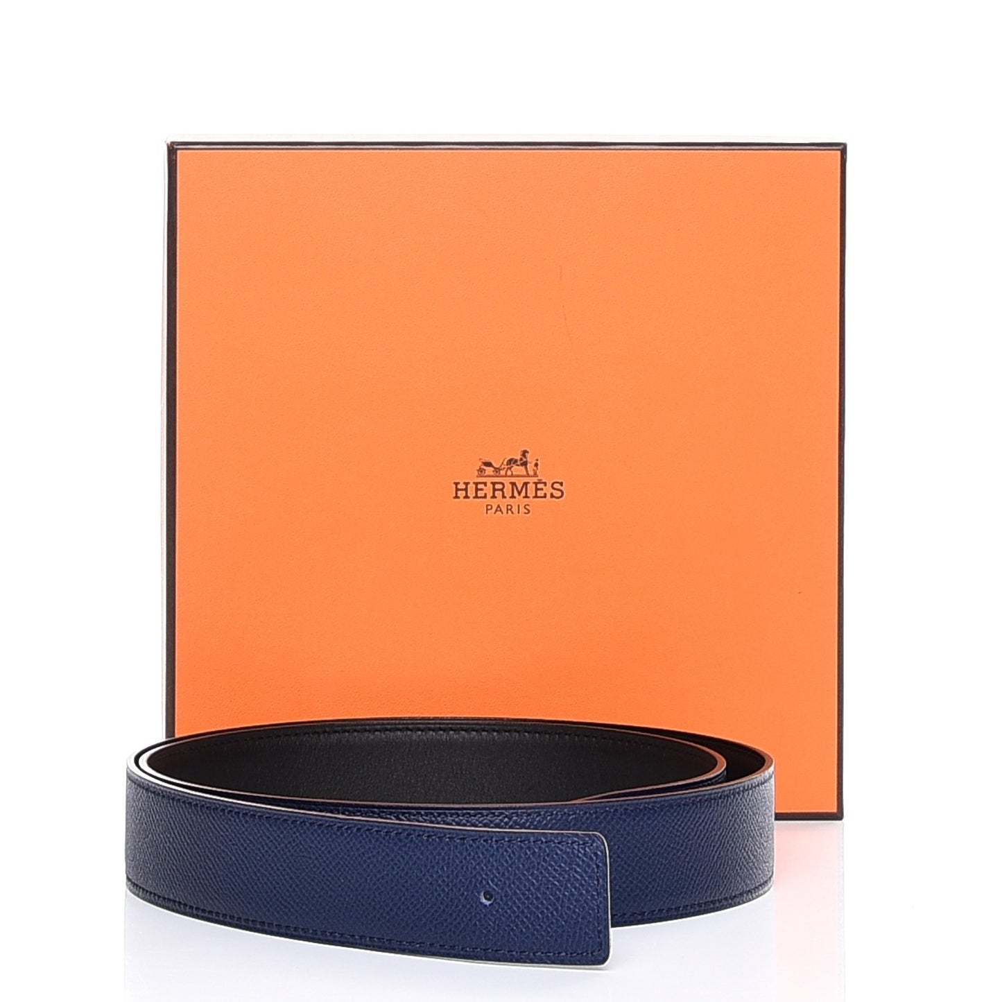 Swift Epsom 32mm Reversible Belt Strap 95 Black Bleu Saphir