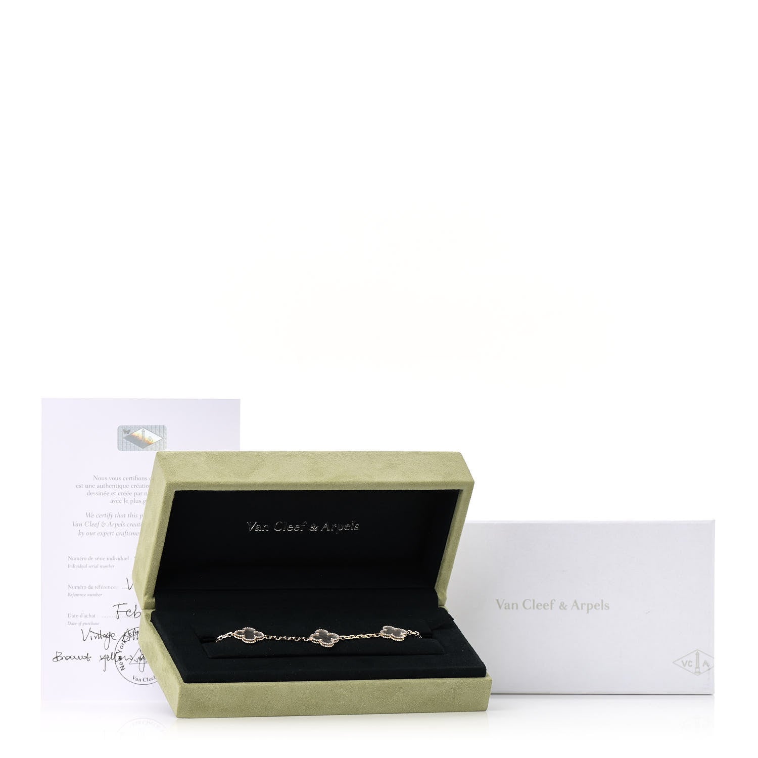 Van Cleef & Arpels 18K Yellow Gold Rock Crystal 5 Motifs Vintage