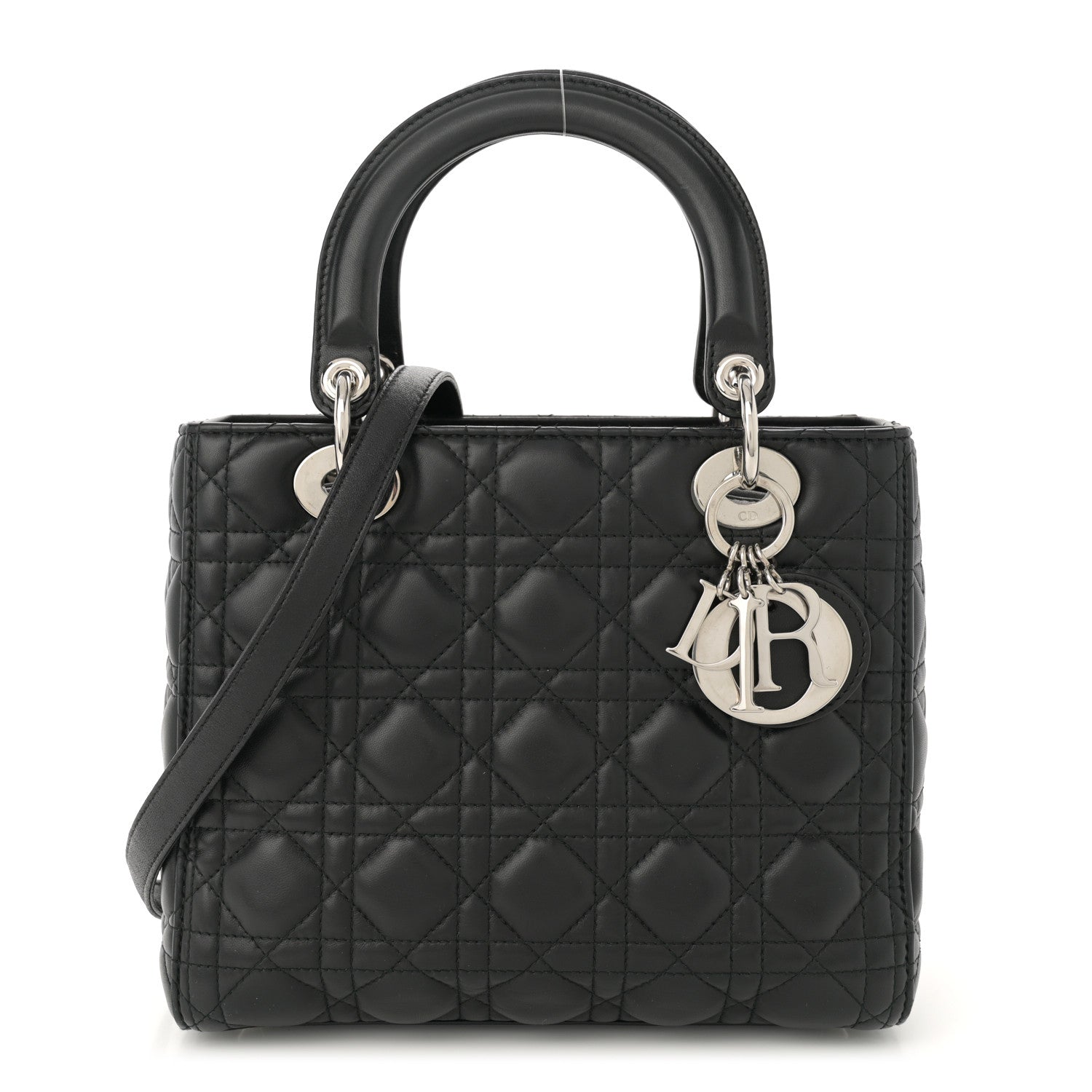 Christian Dior Lambskin Cannage Medium Lady Dior Black 1 of 10