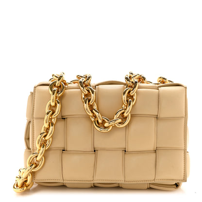 Bottega Veneta Lambskin Maxi Intreccio Padded Chain Cassette Crossbody Bag Porridge 1 of 12