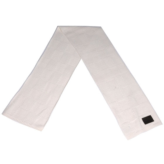 Damier Wool Scarf Ivory