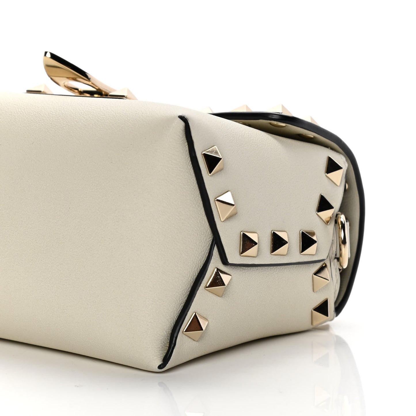 Calfskin Mini Rockstud Crossbody Bag Ivory
