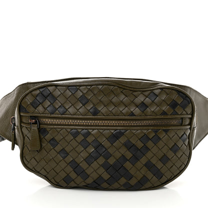 Bottega Veneta Nappa Intrecciato Belt Bag Khaki Black 8 of 14