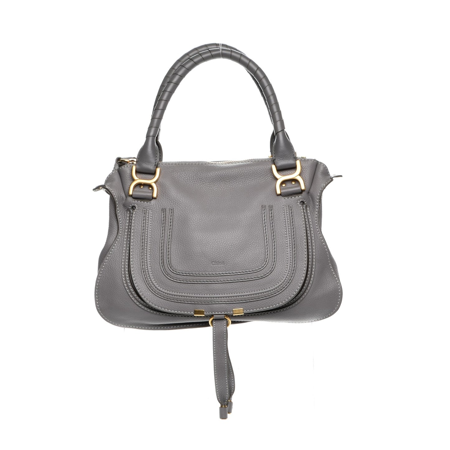 Calfskin Medium Marcie Satchel Cashmere Grey