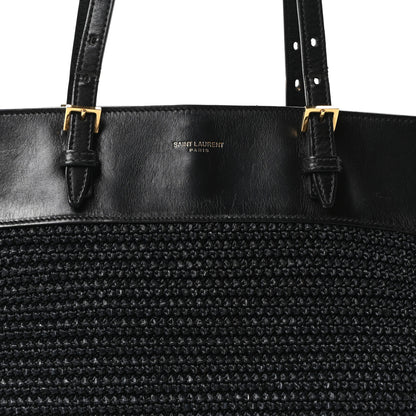 Saint Laurent Calfskin Raffia Mini Tote Black 7 of 9