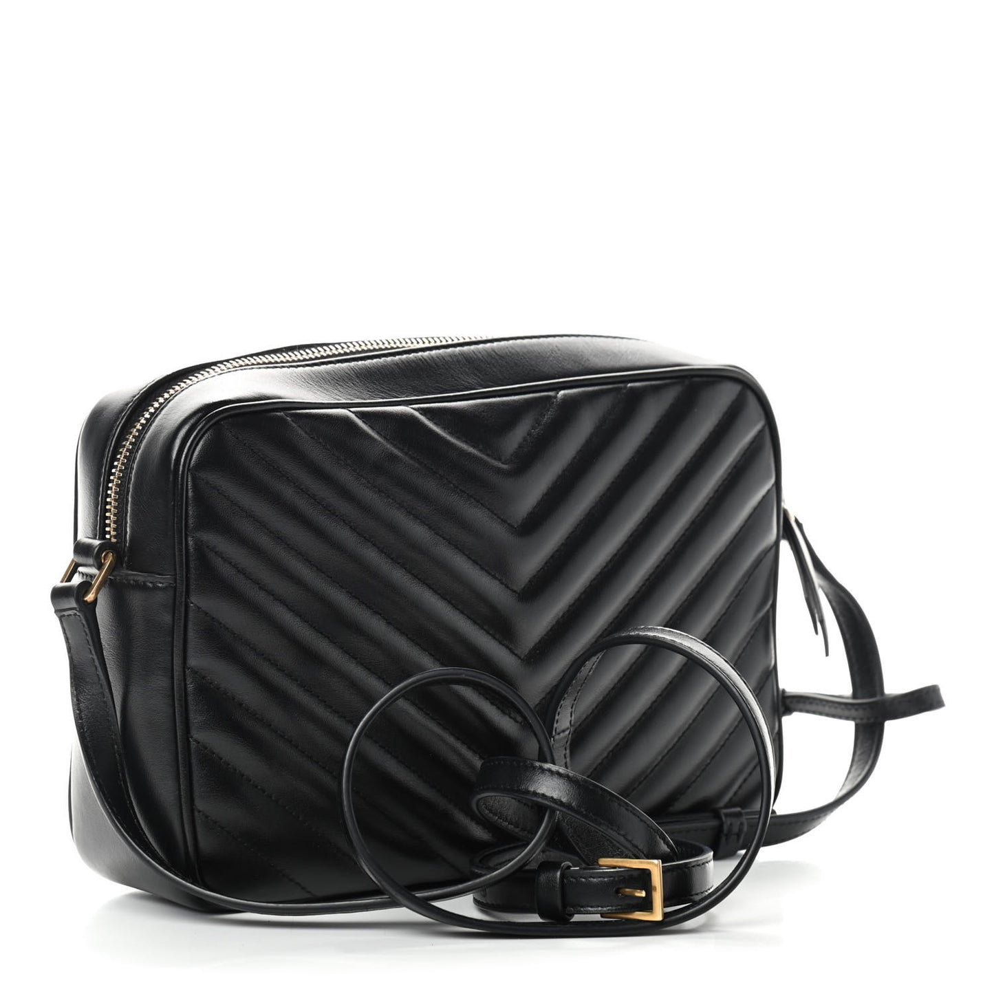 Calfskin Matelasse Monogram Lou Camera Bag Black