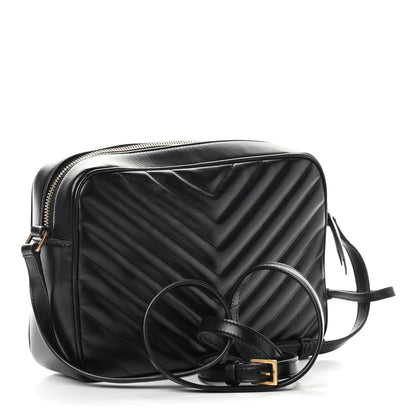 Saint Laurent Calfskin Matelasse Monogram Lou Camera Bag Black 3 of 10