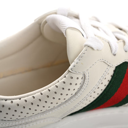 Gucci Calfskin Web Perforated Womens Platform 55mm Sneakers 40 White Bright Splash 14 of 18