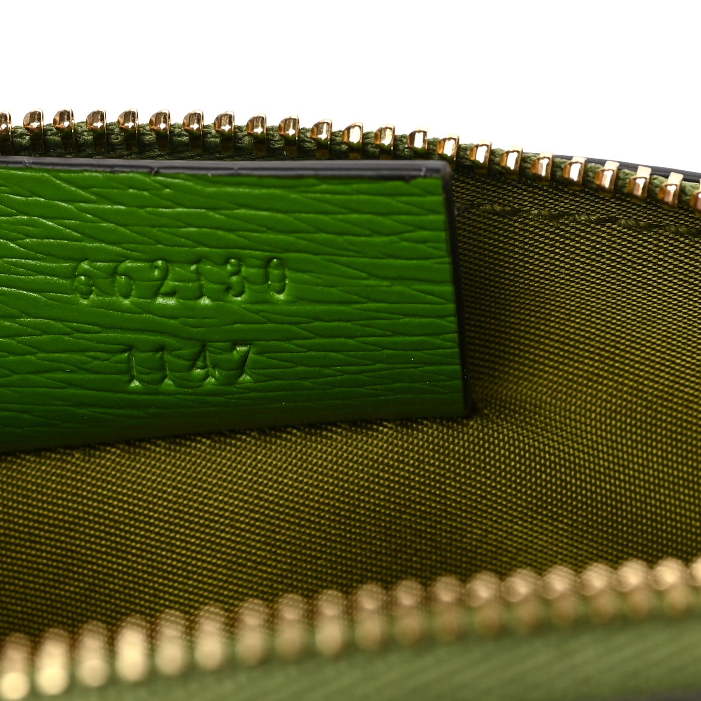 Calfskin GG Cascade Pencil Case Green Black