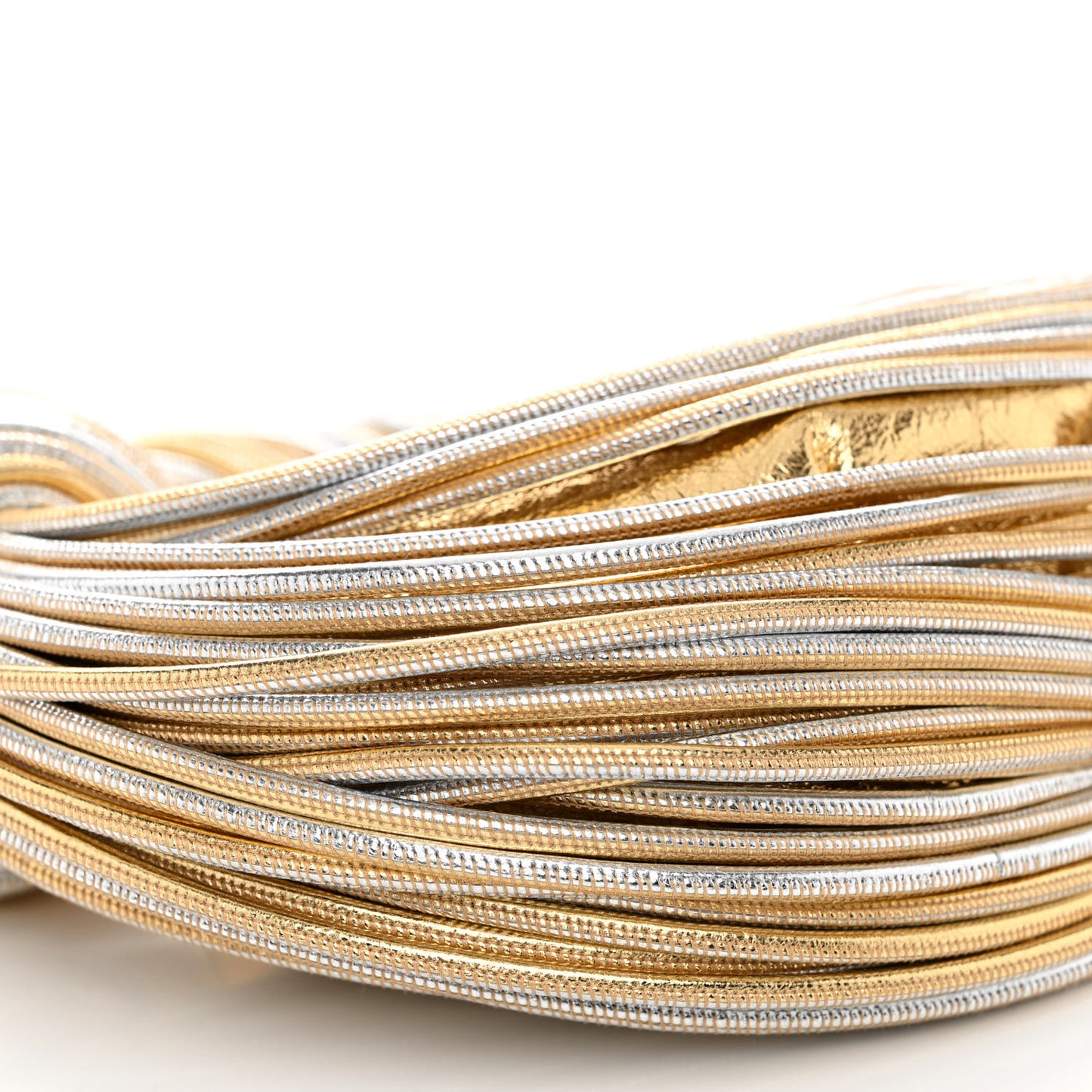 Tubular Laminated Lambskin Mini Jodie Gold Silver