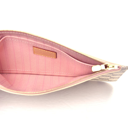 Louis Vuitton Damier Azur Neverfull MM GM Pochette Rose Ballerine 4 of 5
