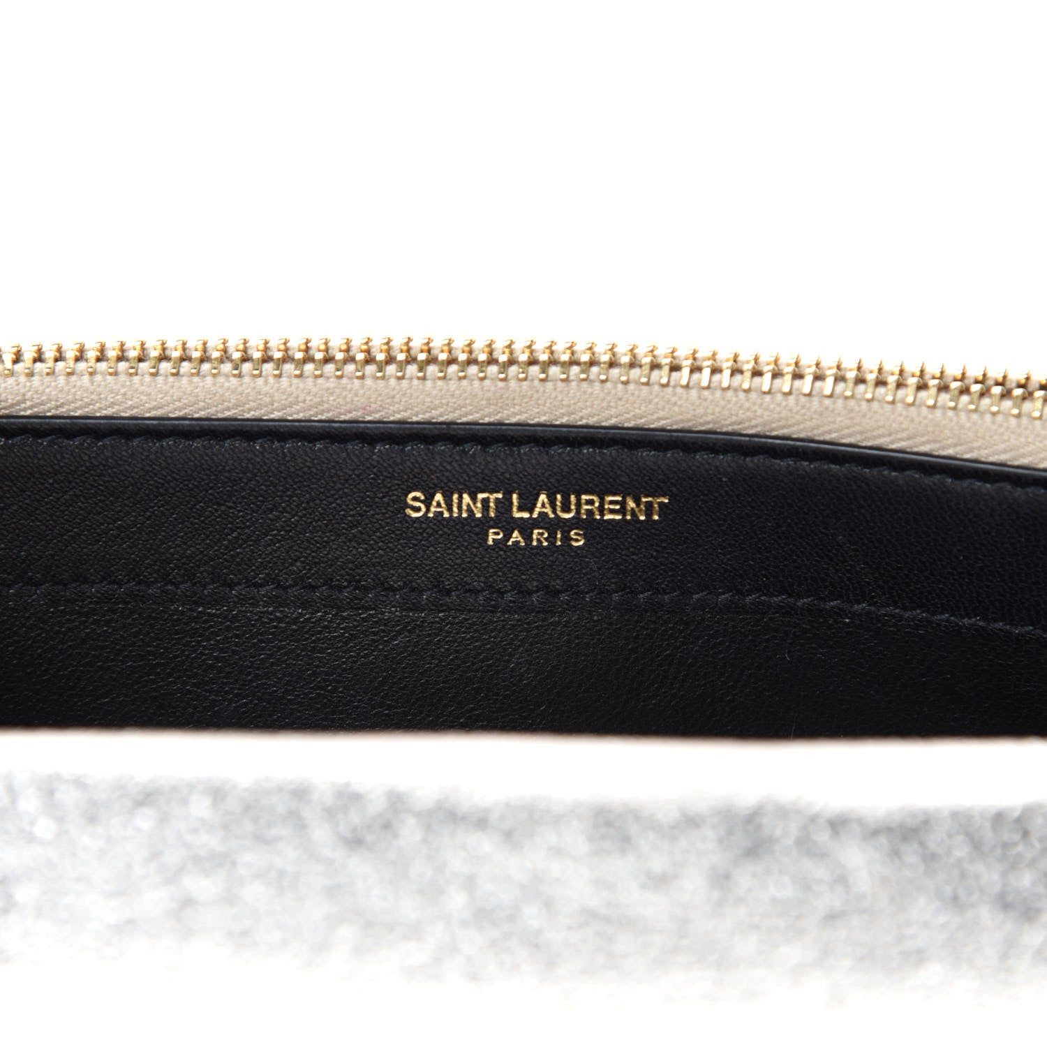 Saint Laurent Metallic Calfskin Classic Monogram Kate Tassel Chain Wallet Platine 8 of 11