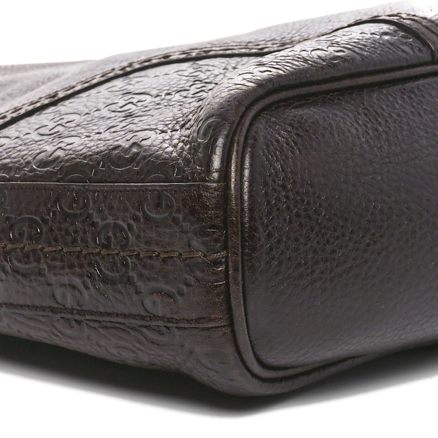 Calfskin Guccissima Trim Large Signoria Hobo Dark Brown