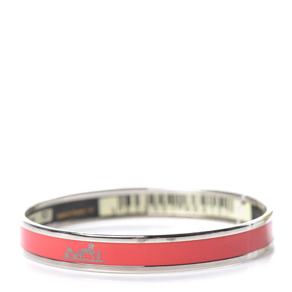 Hermes Enamel Printed Narrow Caleche Bracelet 62 Framboise 3 of 5