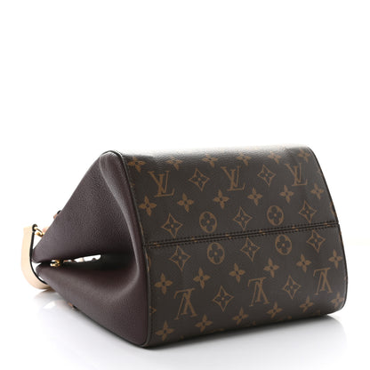 Louis Vuitton Calfskin Monogram Fold Tote MM Black Wine Cream 4 of 10