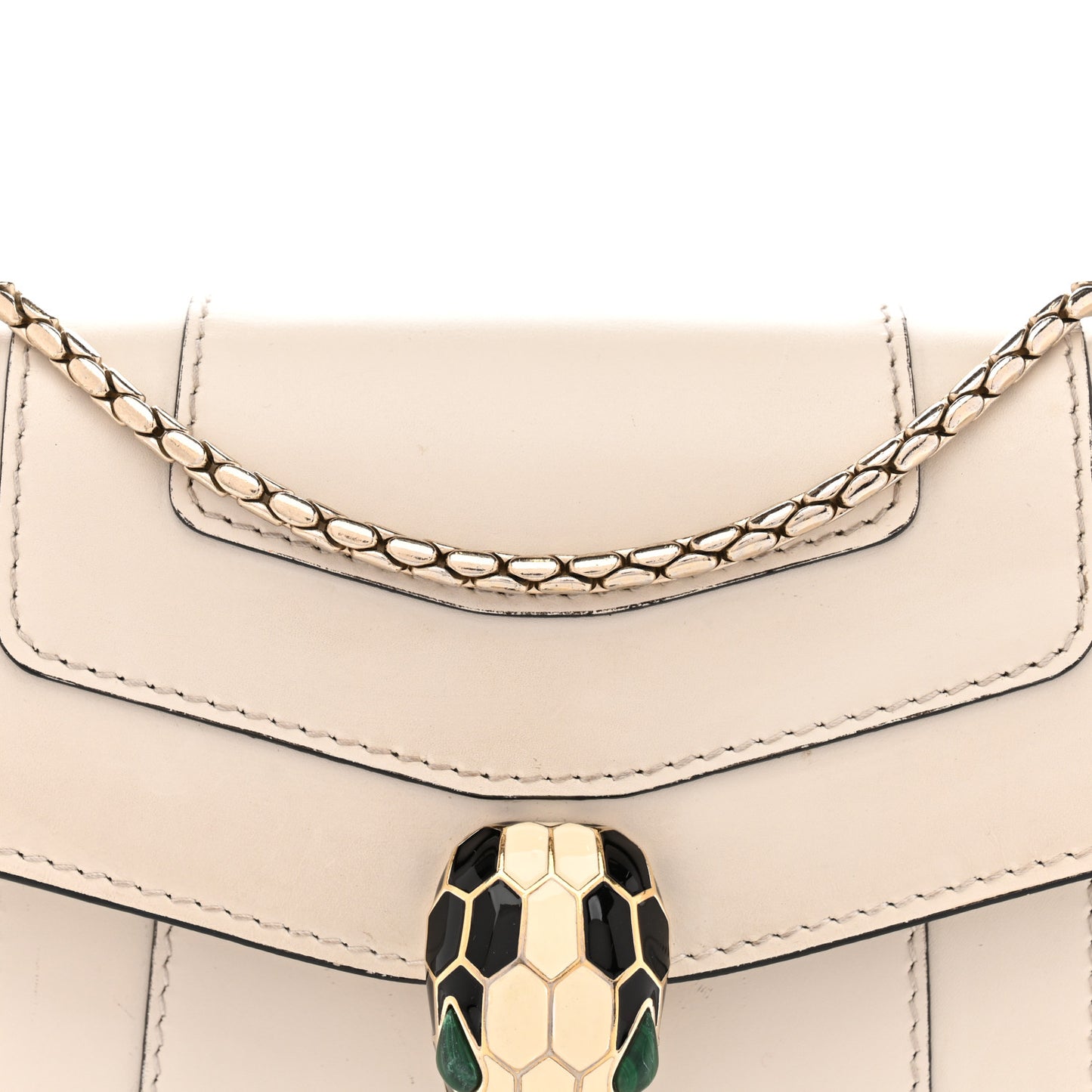 Calfskin Small Serpenti Forever Crossbody Bag White Agate