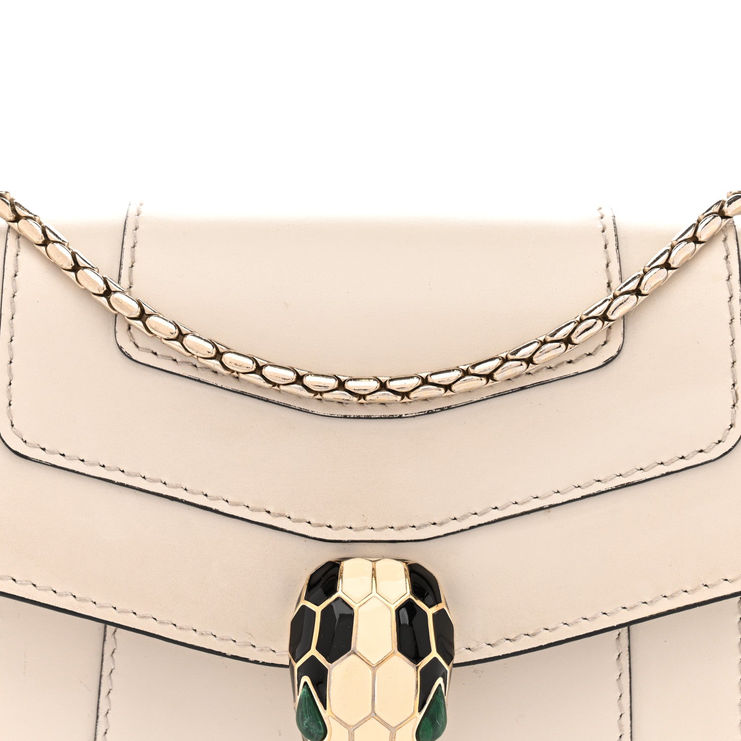 Bulgari Calfskin Small Serpenti Forever Crossbody Bag White Agate 8 of 13
