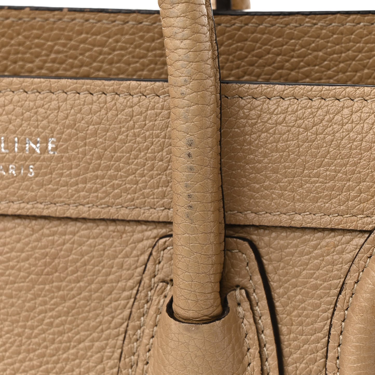 Drummed Calfskin Nano Luggage Dune