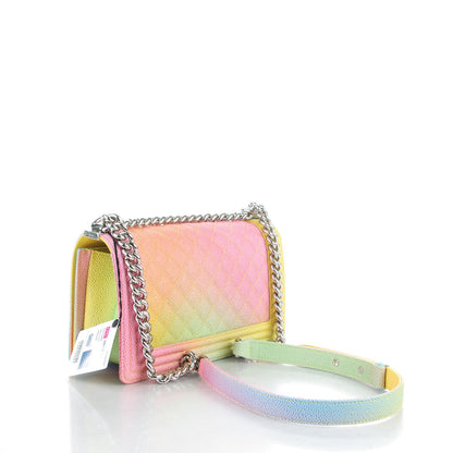 Chanel Caviar Quilted Medium Cuba Rainbow Boy Flap Multicolor 3 of 8