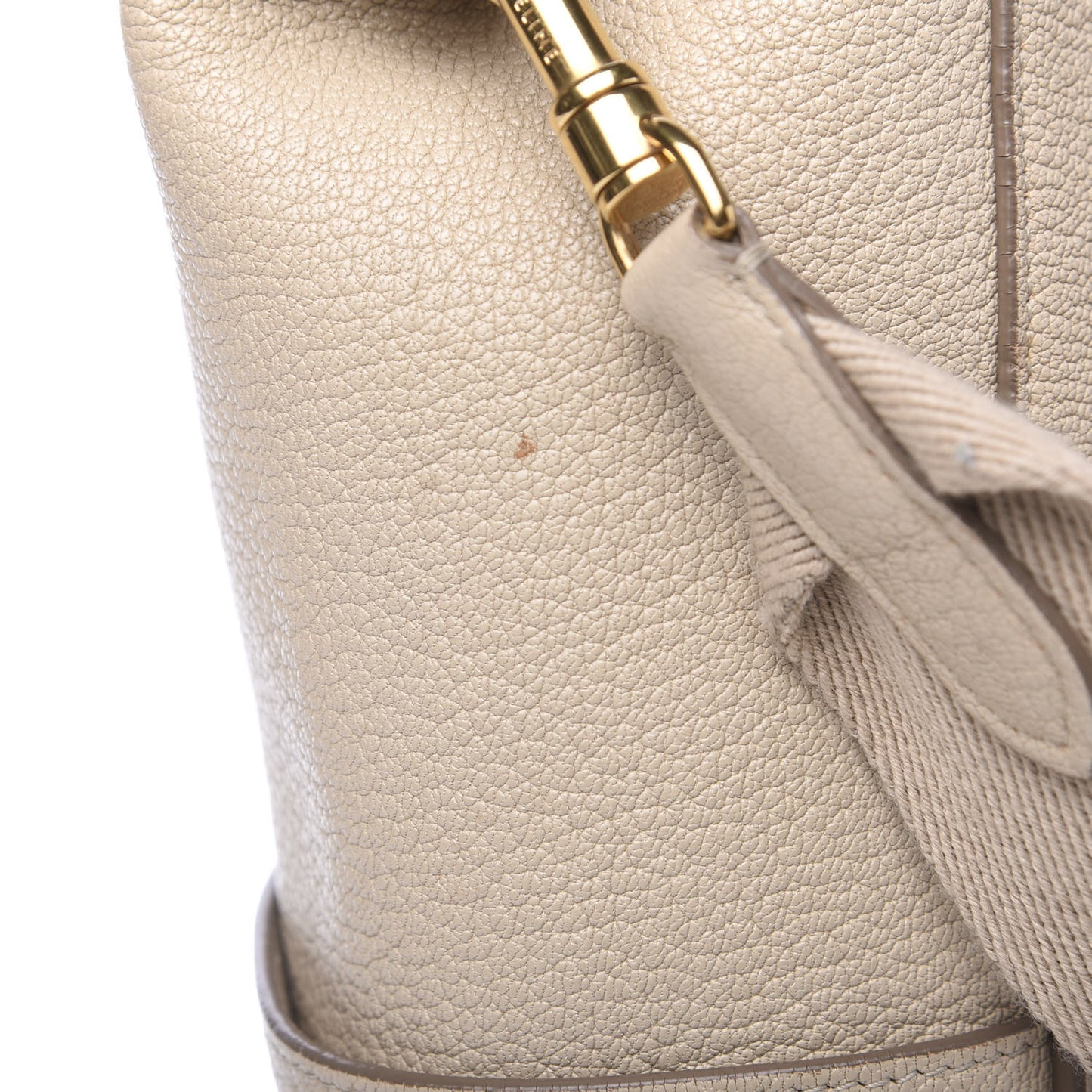 Soft Grained Calfskin Sangle Bucket Bag Dune