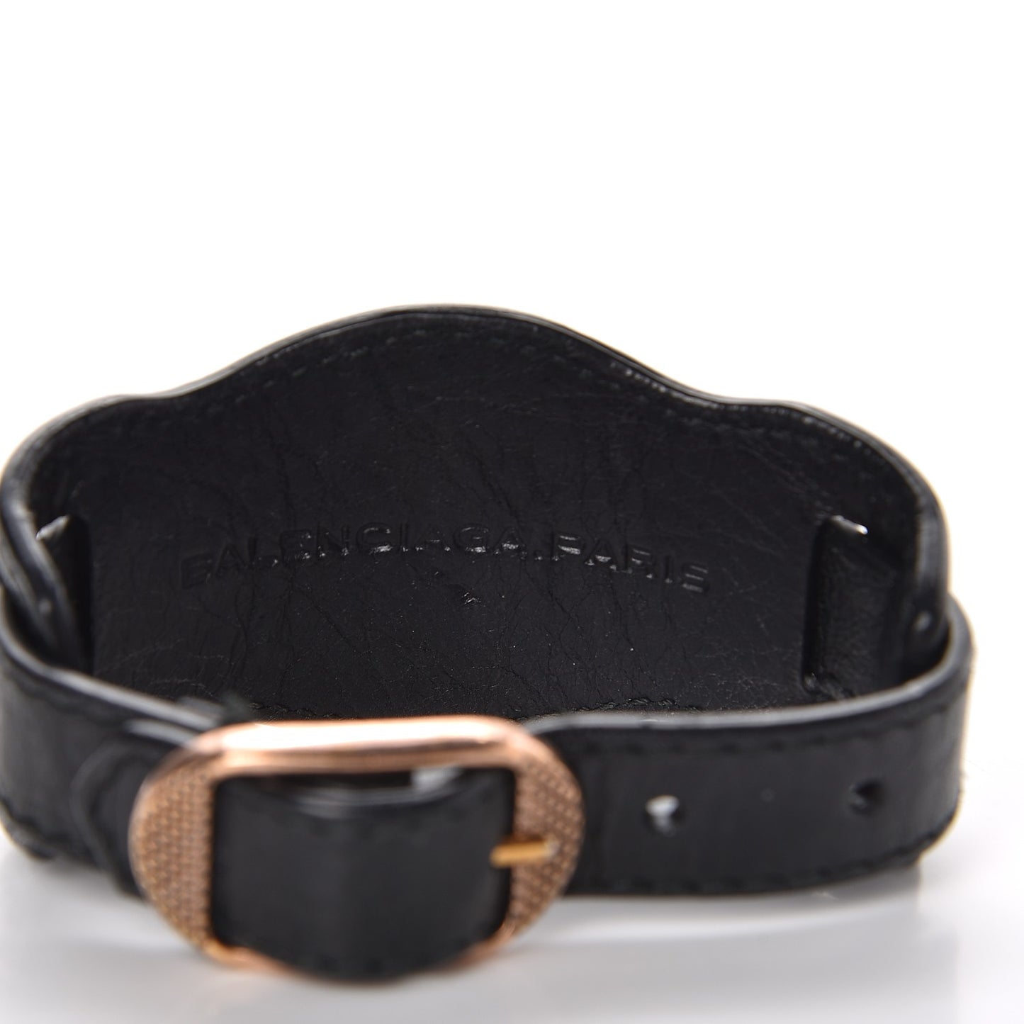 Agneau Arena Giant 12 Rose Gold Hardware Bracelet Black