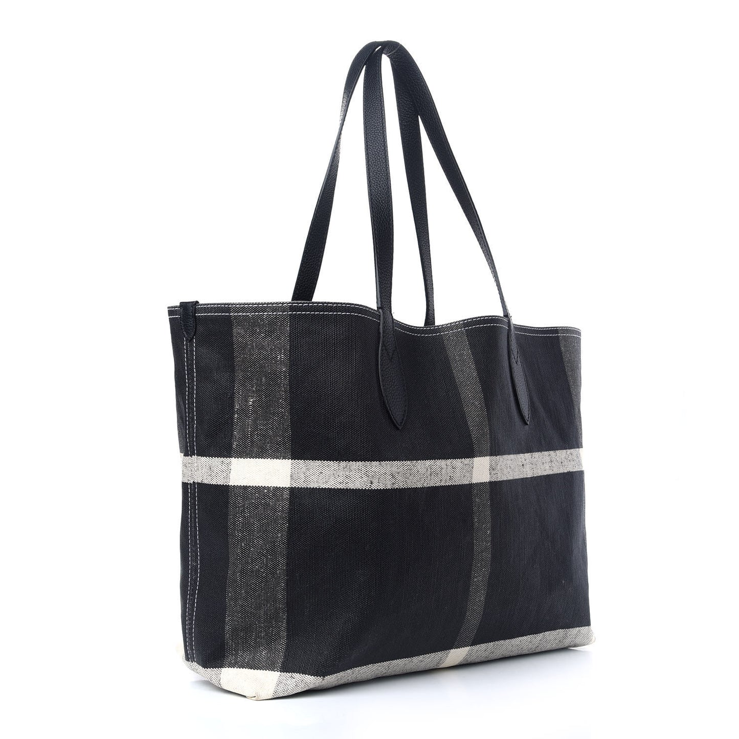 Coated Canvas Mega Check Medium Doodle Tote Black White