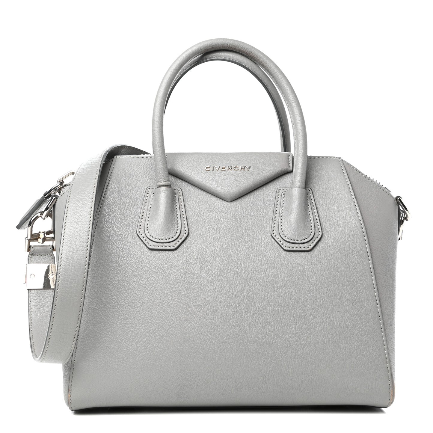 Sugar Goatskin Small Antigona Pearl Grey