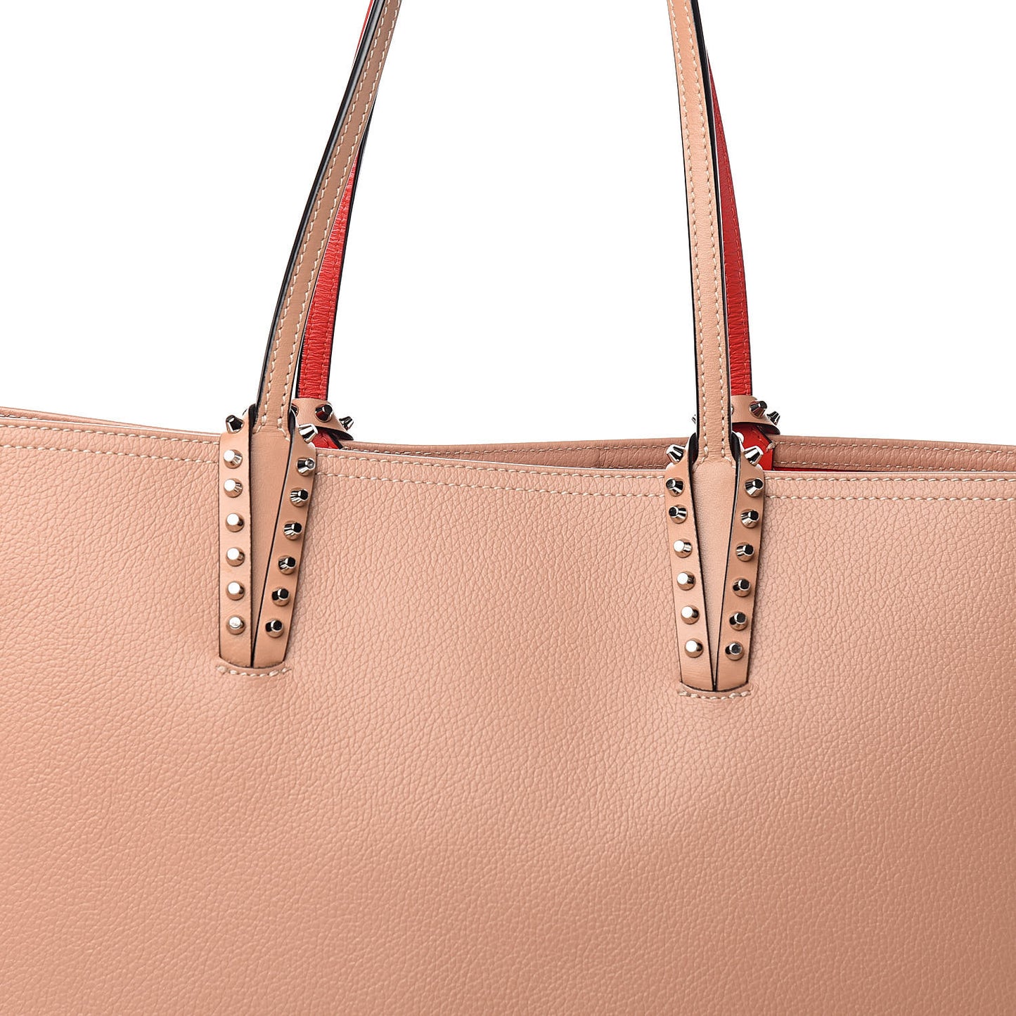 Calfskin Spikes East West Cabata Tote Ballerina
