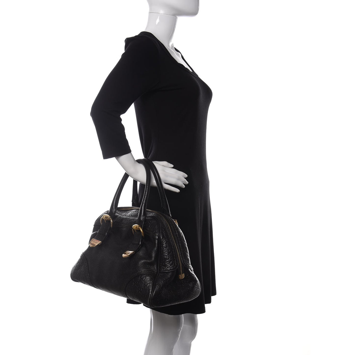 Guccissima Signoria Large Dome Bag Black