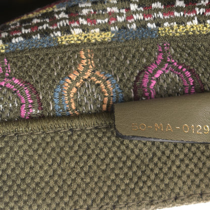 Christian Dior Canvas Embroidered Book Tote Olive Multicolor 7 of 12