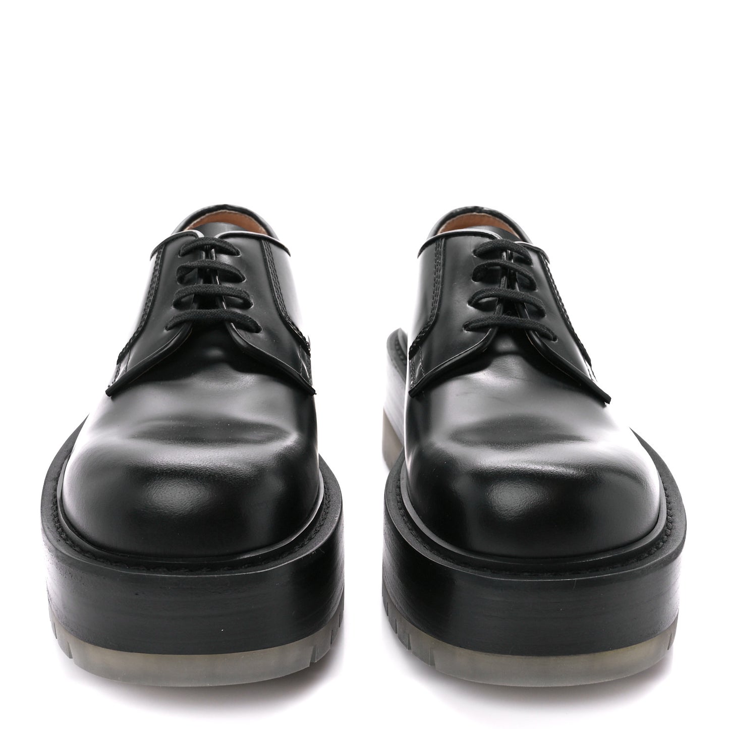 Calfskin Platform Derby Shoes 38 Black