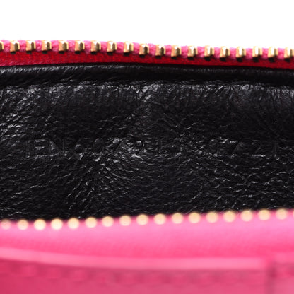 Saint Laurent Grain De Poudre Matelasse Chevron Monogram Fragments Zippered Card Case Fresh Fuxia 7 of 8