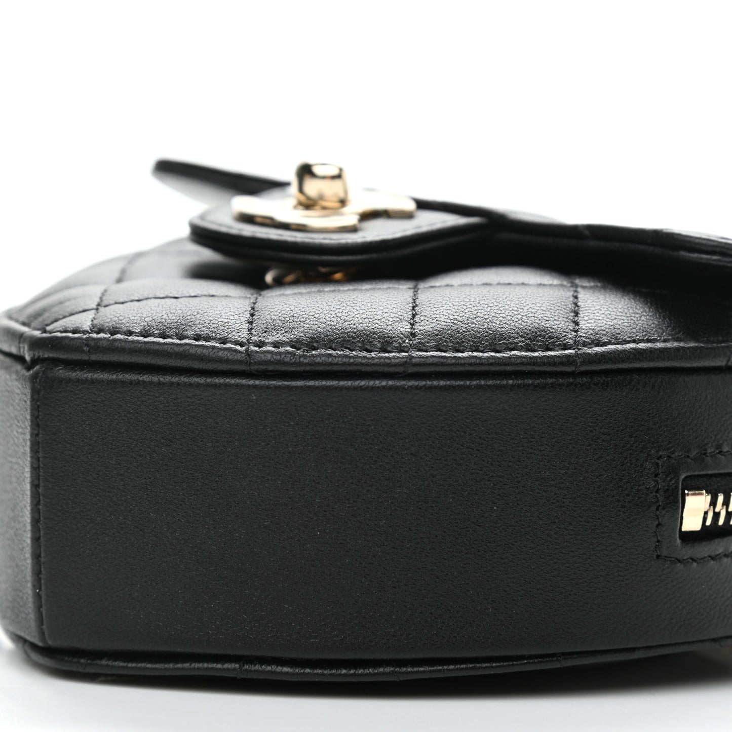 Lambskin Quilted CC In Love Heart Clutch With Chain Black