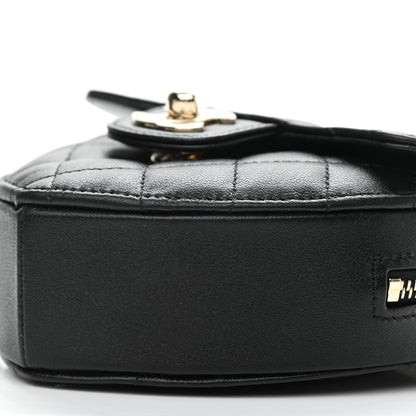 Chanel Lambskin Quilted CC In Love Heart Clutch With Chain Black 10 of 11