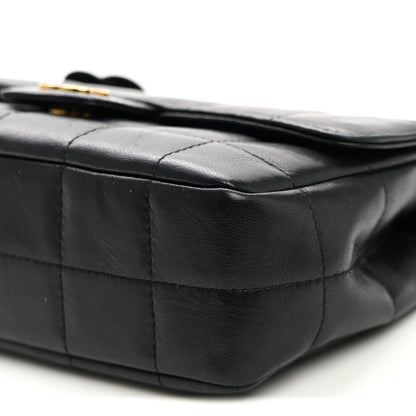 Chanel Lambskin Quilted Mini Chocolate Bar Camellia Flap Black 9 of 9