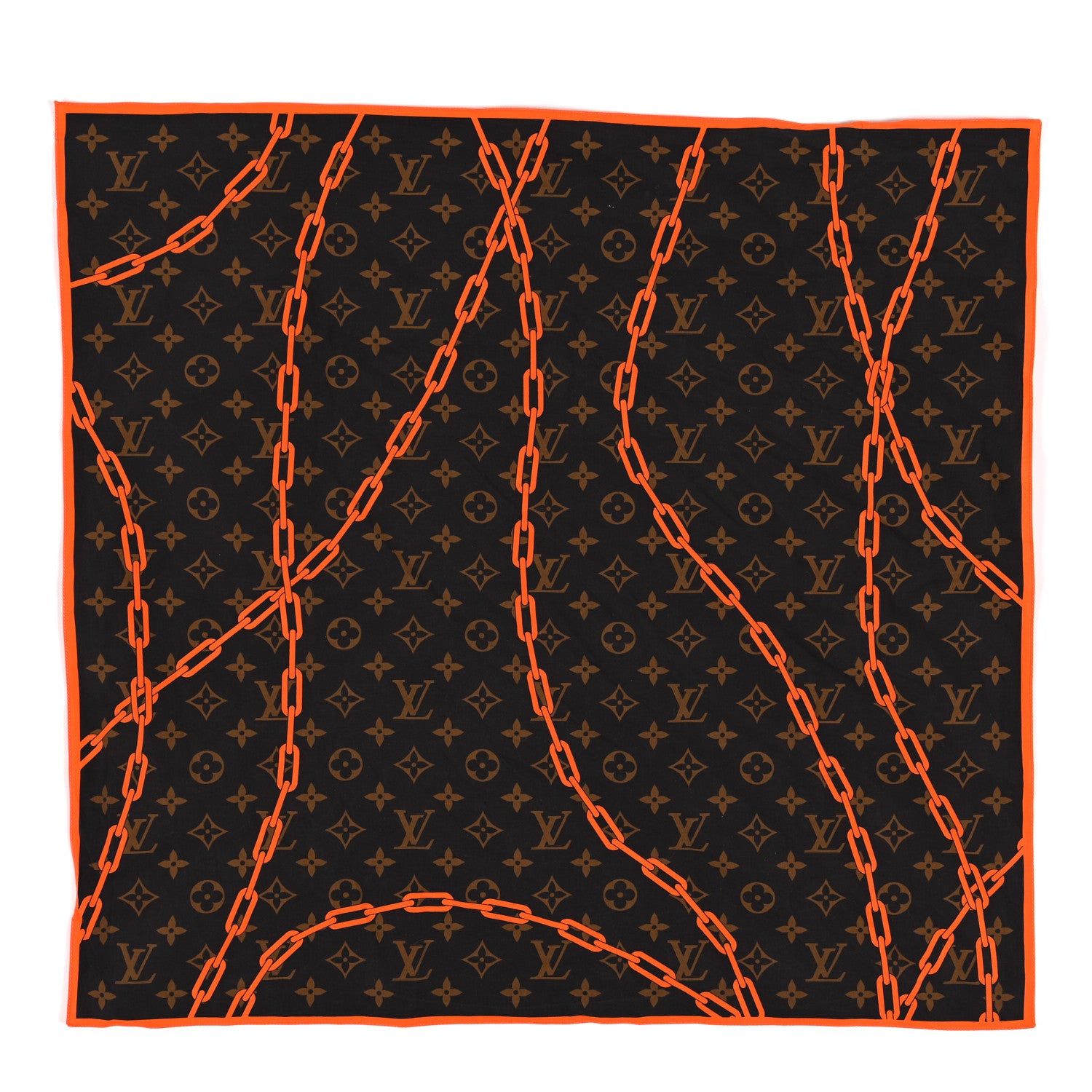 Louis Vuitton Cotton Monogram Solar Ray Bandana Scarf Orange 1 of 3