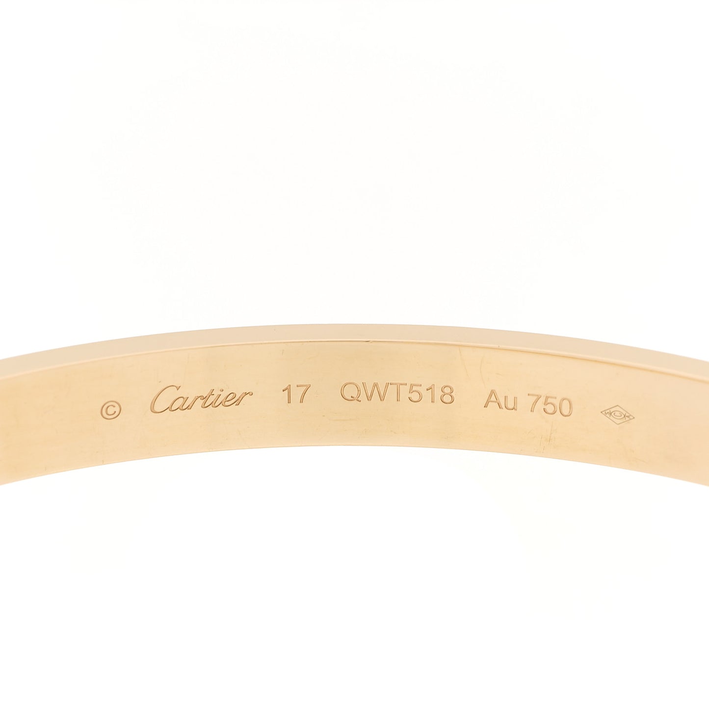 18K Yellow Gold LOVE Bracelet 17